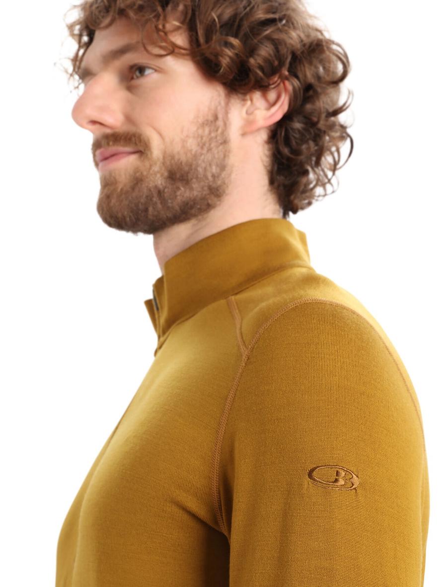 Men's Icebreaker Merino 260 Tech Long Sleeve Half Zip Thermal Top Base Layers Clove | CA 1564SGLO